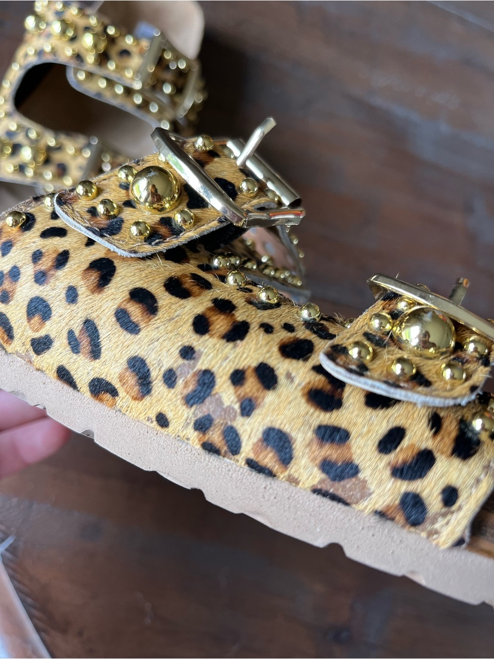 Myra Bag Ladies Cheetah Print Crum Slide Sandals - Picture 6 of 14